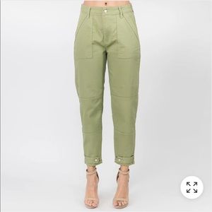 NWT Sage Green Slouchy Fit High Waist Pants